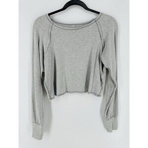 Bombshell Sportswear Grey Cropped Bamboo Blend Sweatshirt Women’s XL EUC